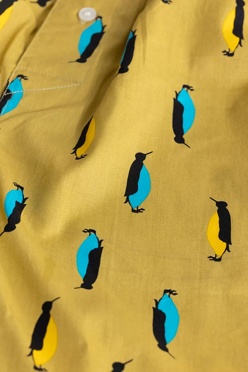 Penguin Print Yellow Boxer