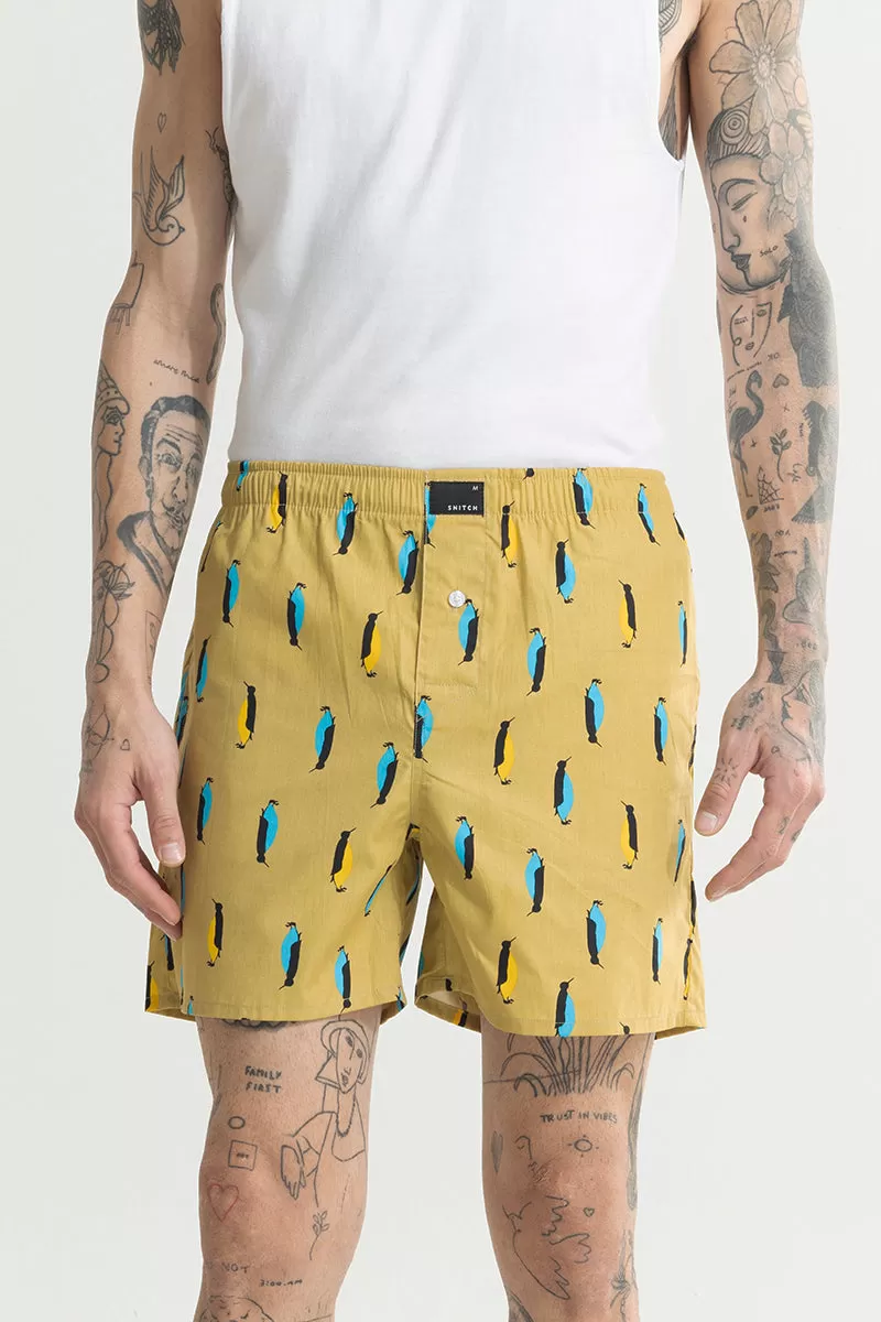 Penguin Print Yellow Boxer