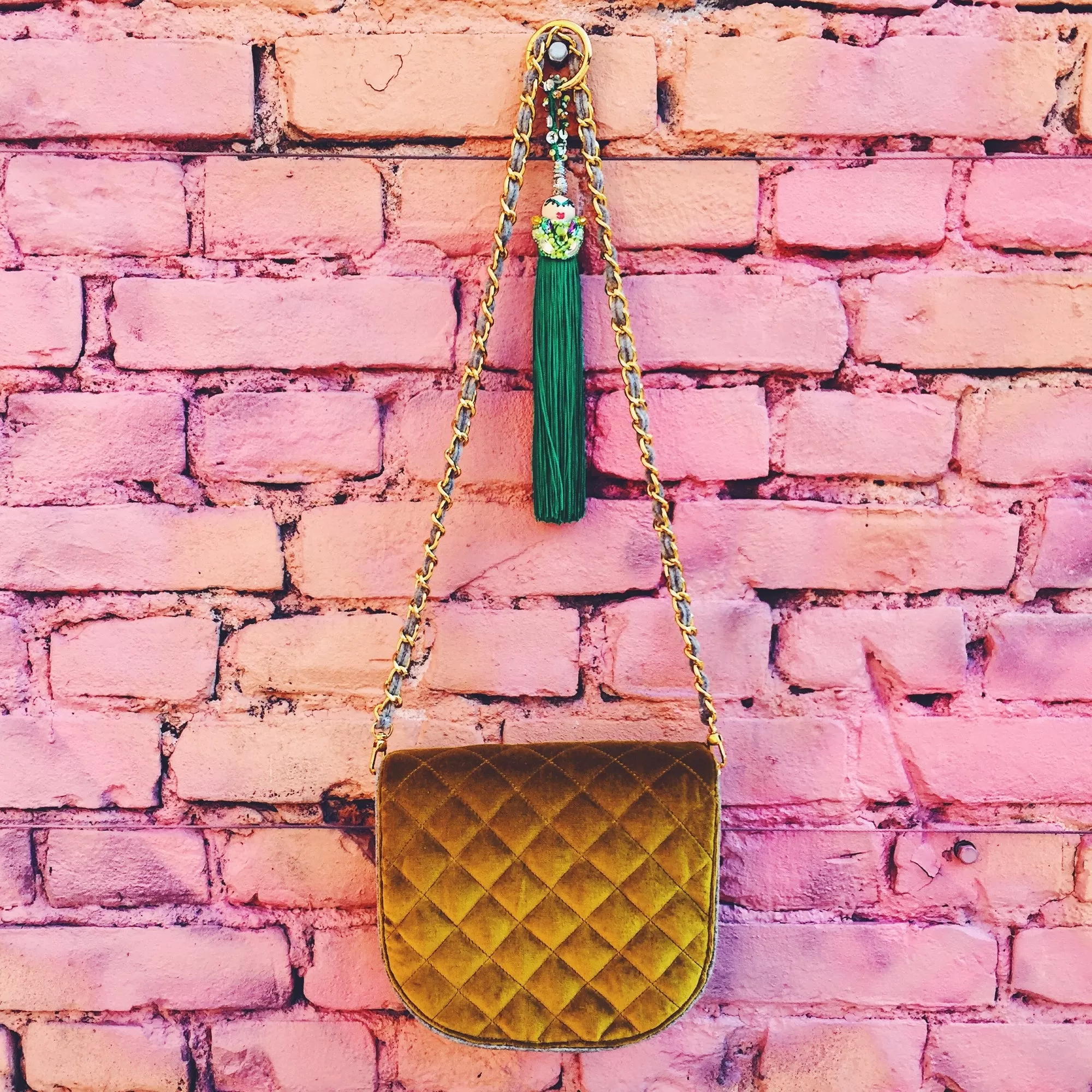 Pineapple velvet bag