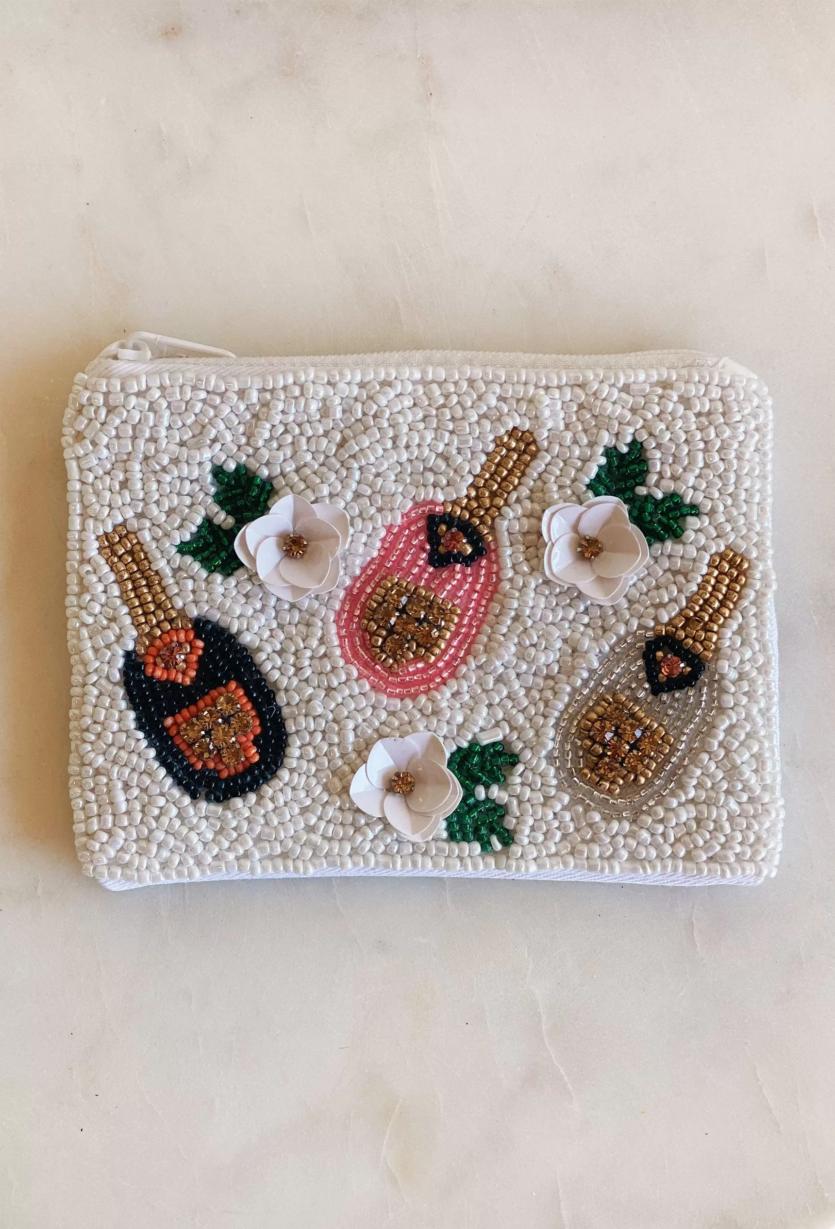 Poppin' Bottles Beaded Pouch