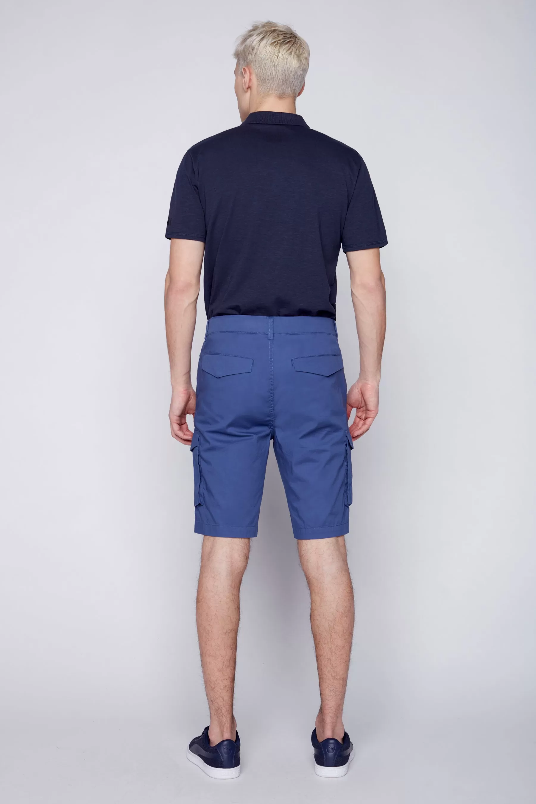 PRESLEY - Zip Front  Cargo Shorts - Cobalt