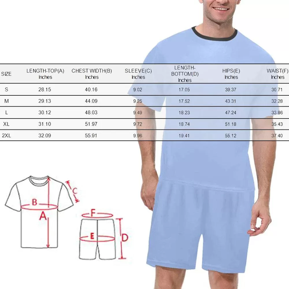 PRICE DROP-Custom Face Couple Pajamas Personalized Red Heart Couple Matching Crew Neck Short Pajama Set