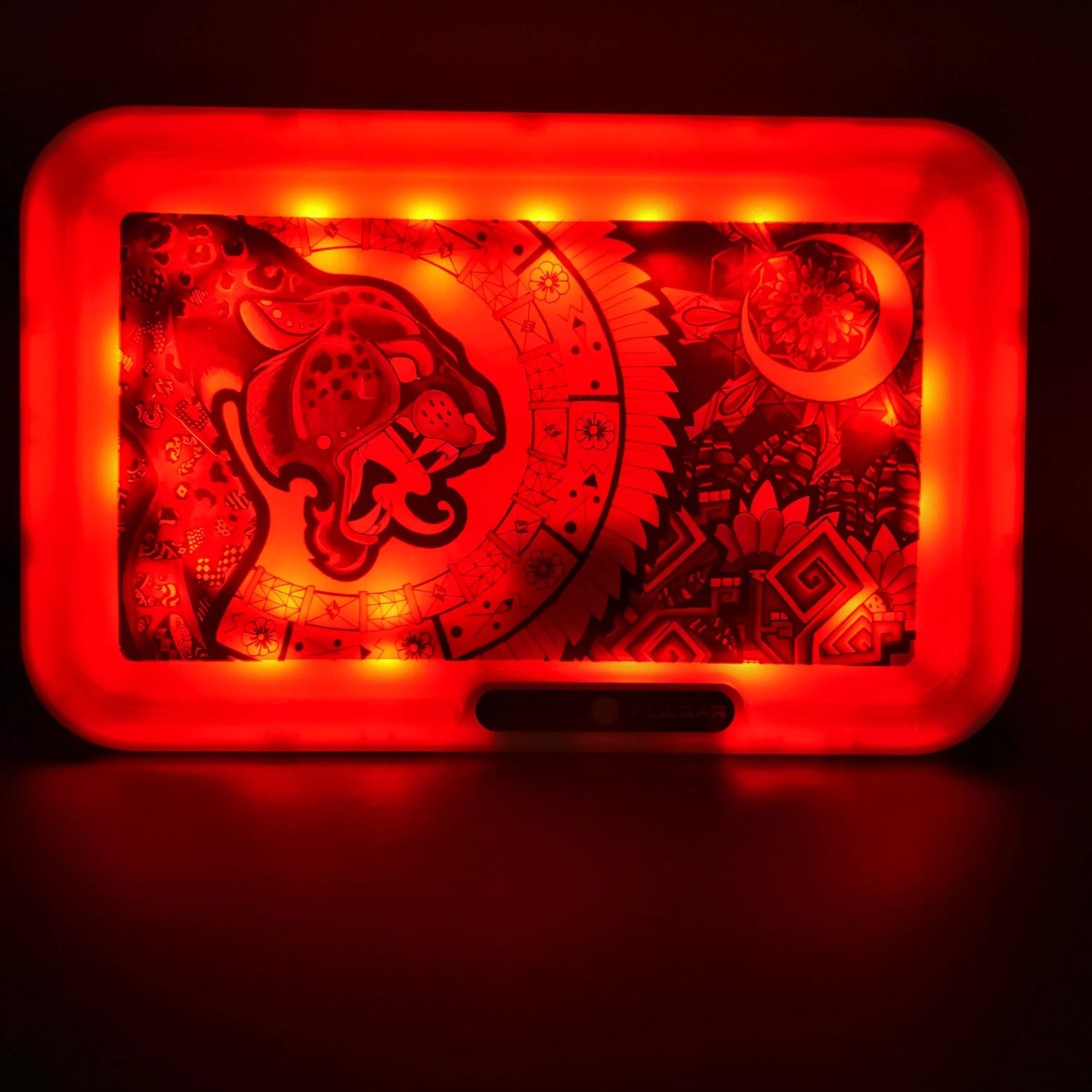 Pulsar Glow Psychedelic Jaguar LED Rolling Tray | 11 x 7