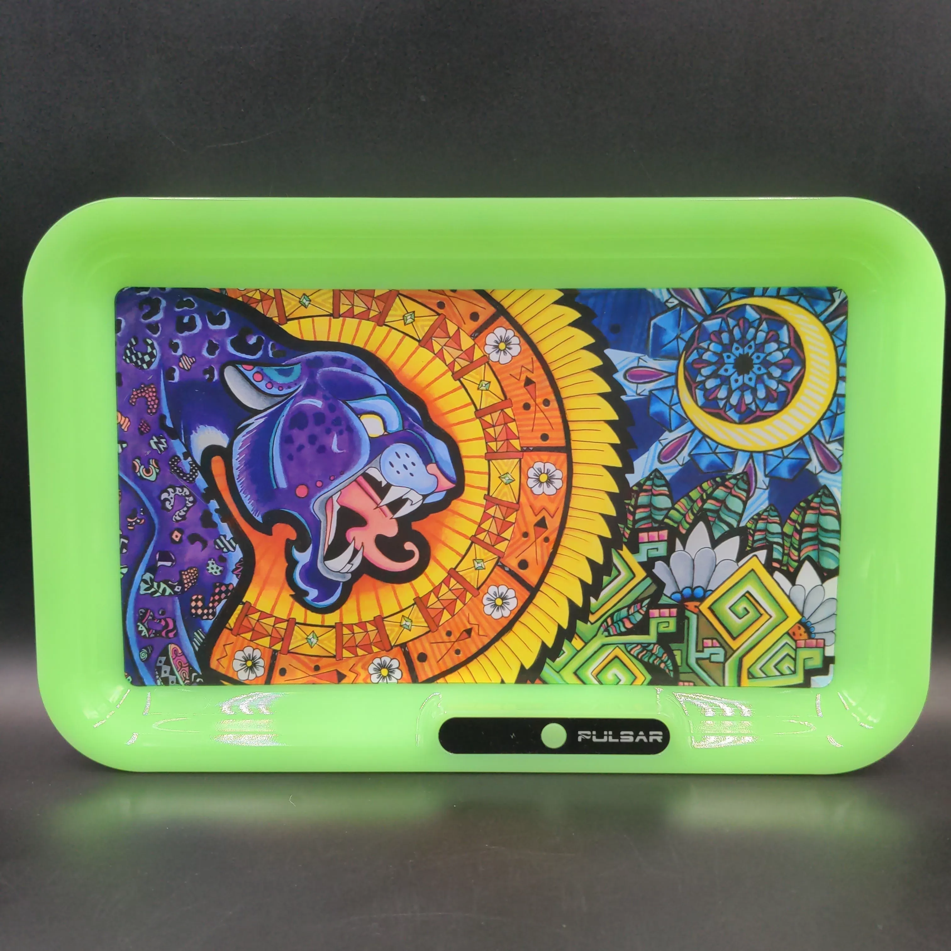 Pulsar Glow Psychedelic Jaguar LED Rolling Tray | 11 x 7