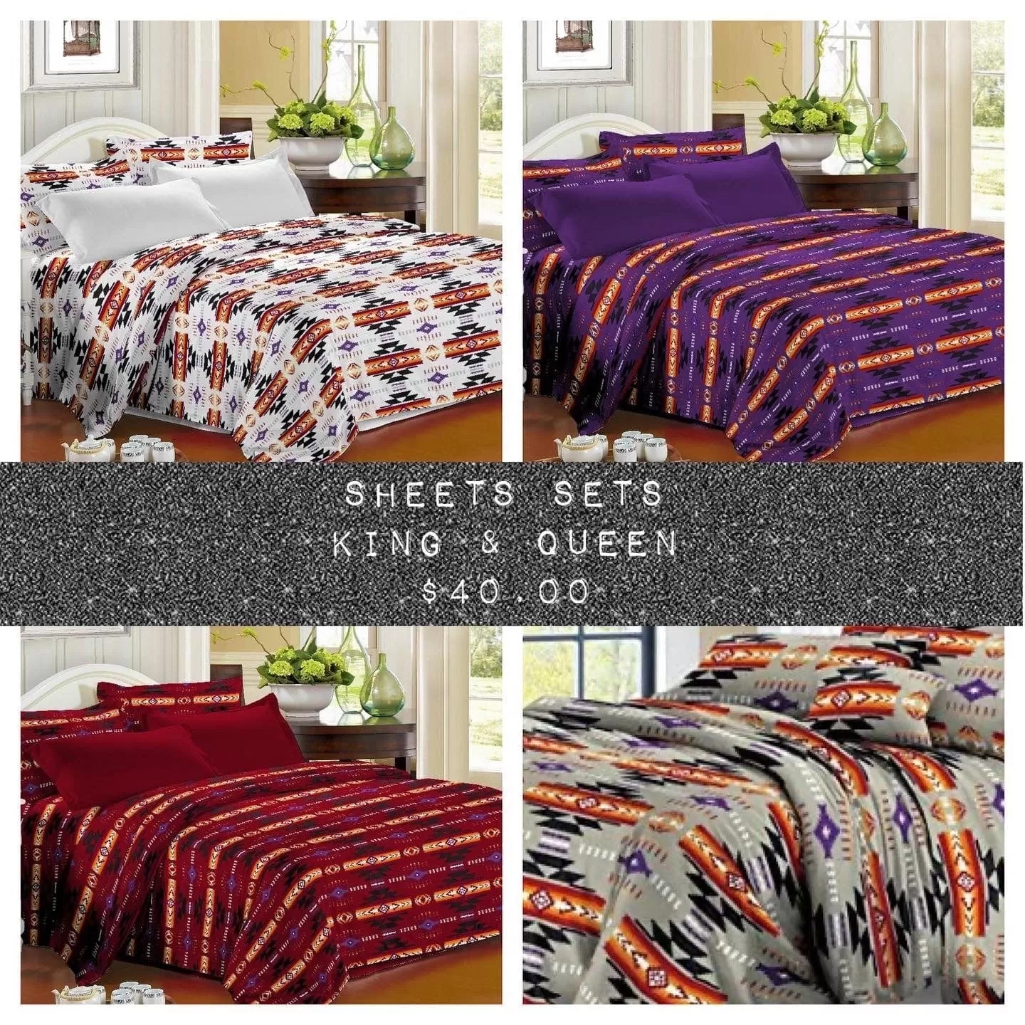 QUEEN   6 piece   Luxury WESTERN SHEET SET