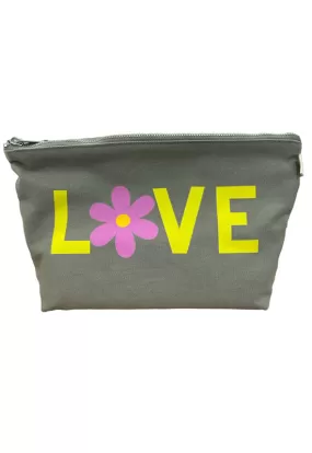 Quilted Koala - Olive Clutch Yellow Pink Daisy Love