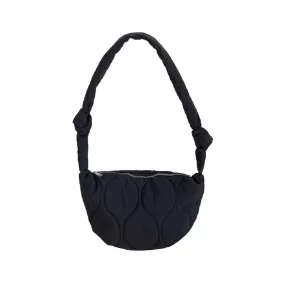 Quilted Puffer Half Moon Tote Shoulder Bag