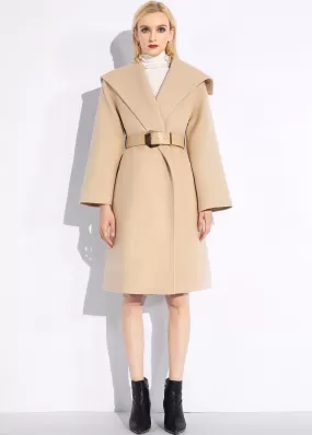 Rachel Tan Wool Wrap Coat