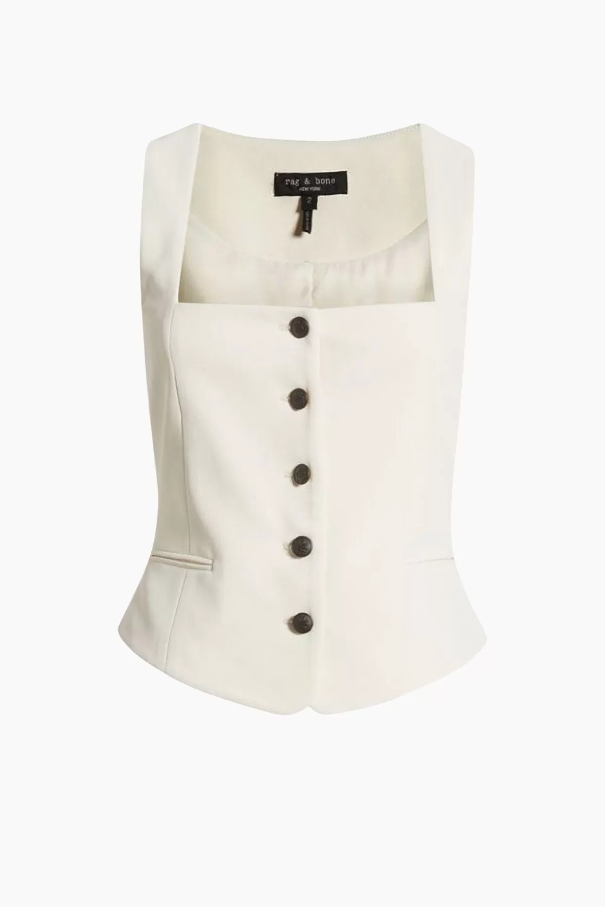 Rag & Bone Mariana Italian Twill Vest - Ivory