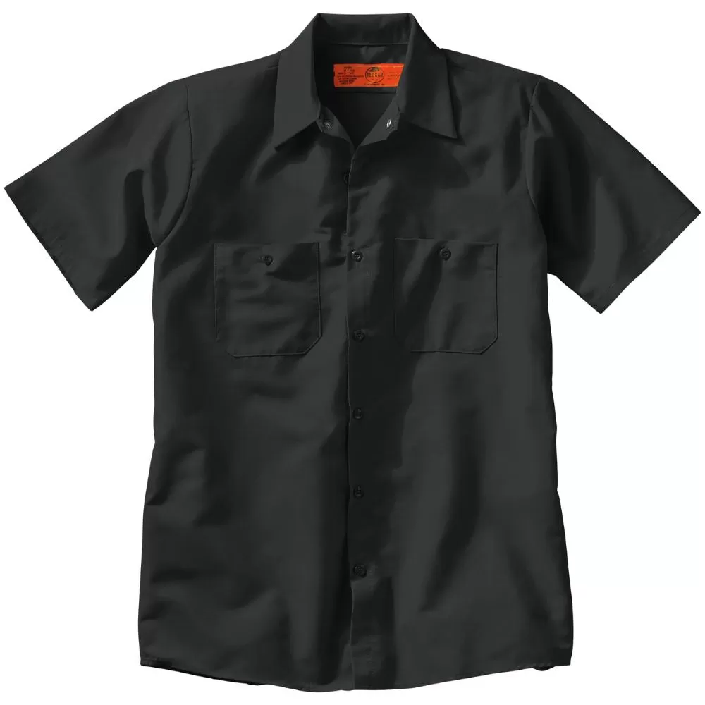 Red Kap Men's Short Sleeve Industrial Work Shirt - Black