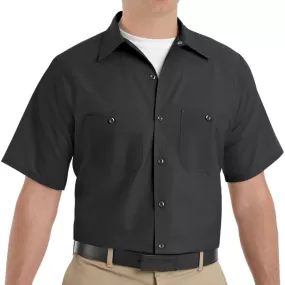 Red Kap Men's Short Sleeve Industrial Work Shirt - Black