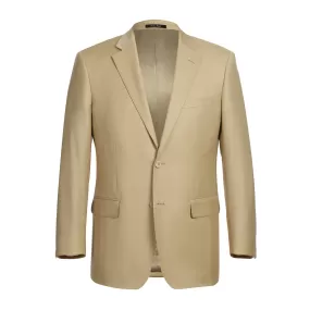 RENOIR Tan 2-Piece Slim Fit Notch Lapel Wool Suit 508-4