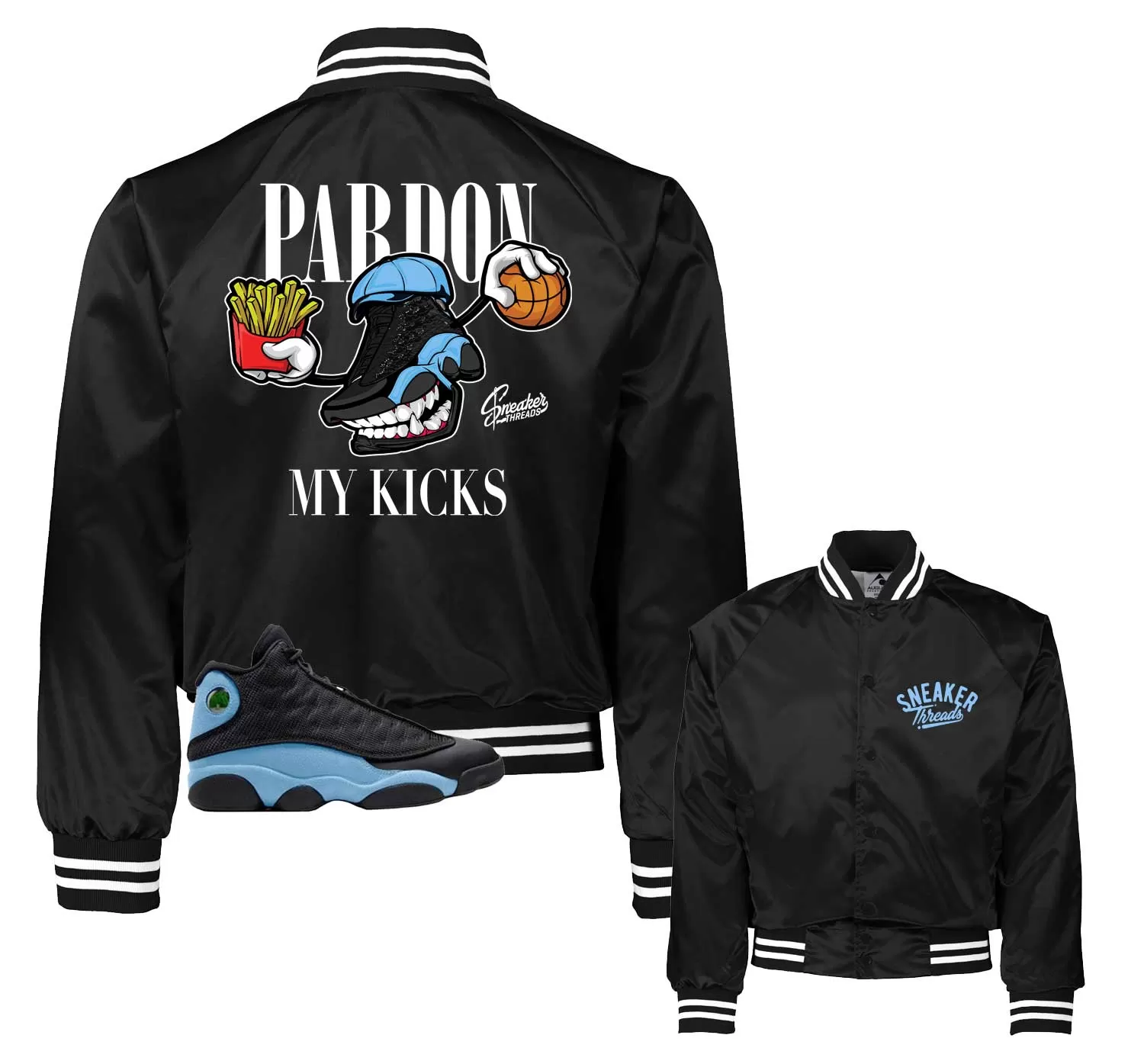 Retro 13 University Blue Fly Kicks Satin Jacket