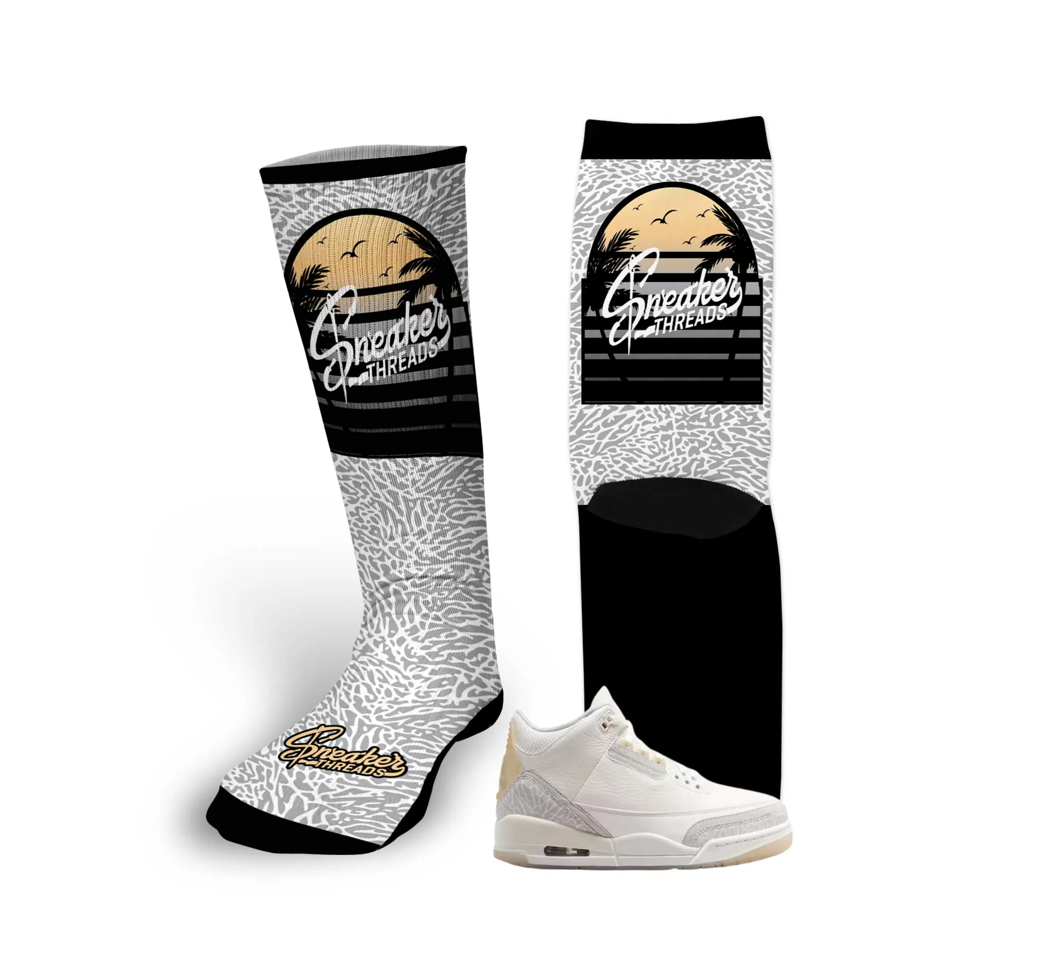 Retro 3 Craft Ivory Sunset Socks