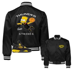 Retro 4 Yellow Thunder Jacket - Strikes - Black