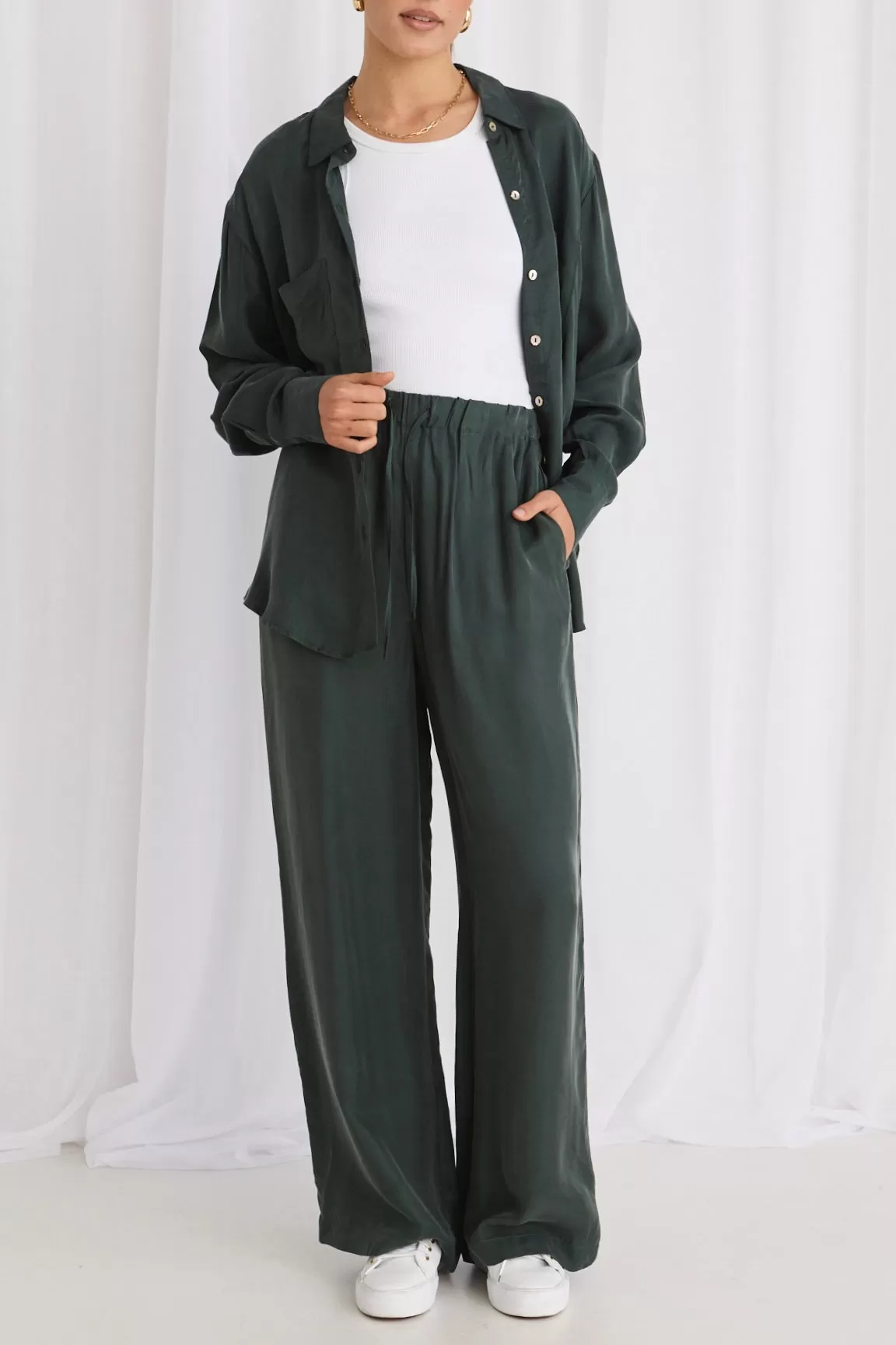 Riverside Forest Luxury Blend Pull On Wideleg Pants