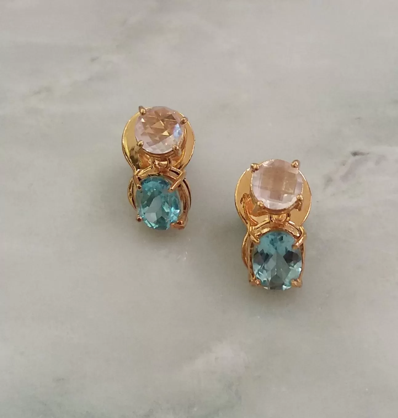 Rose Quartz & Blue Topaz Separates Earrings