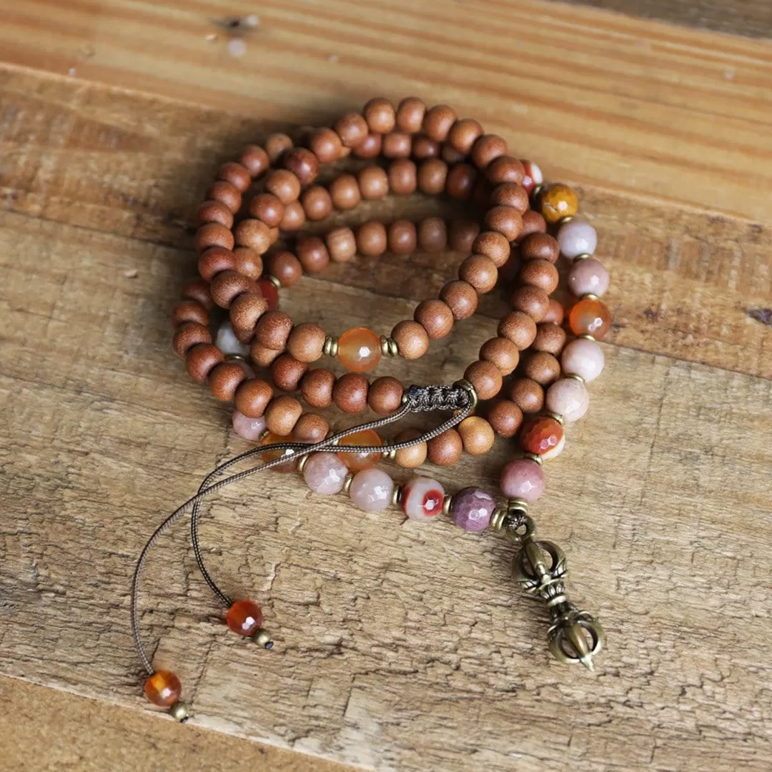 Sandalwood Sacral Chakra Mala Necklace