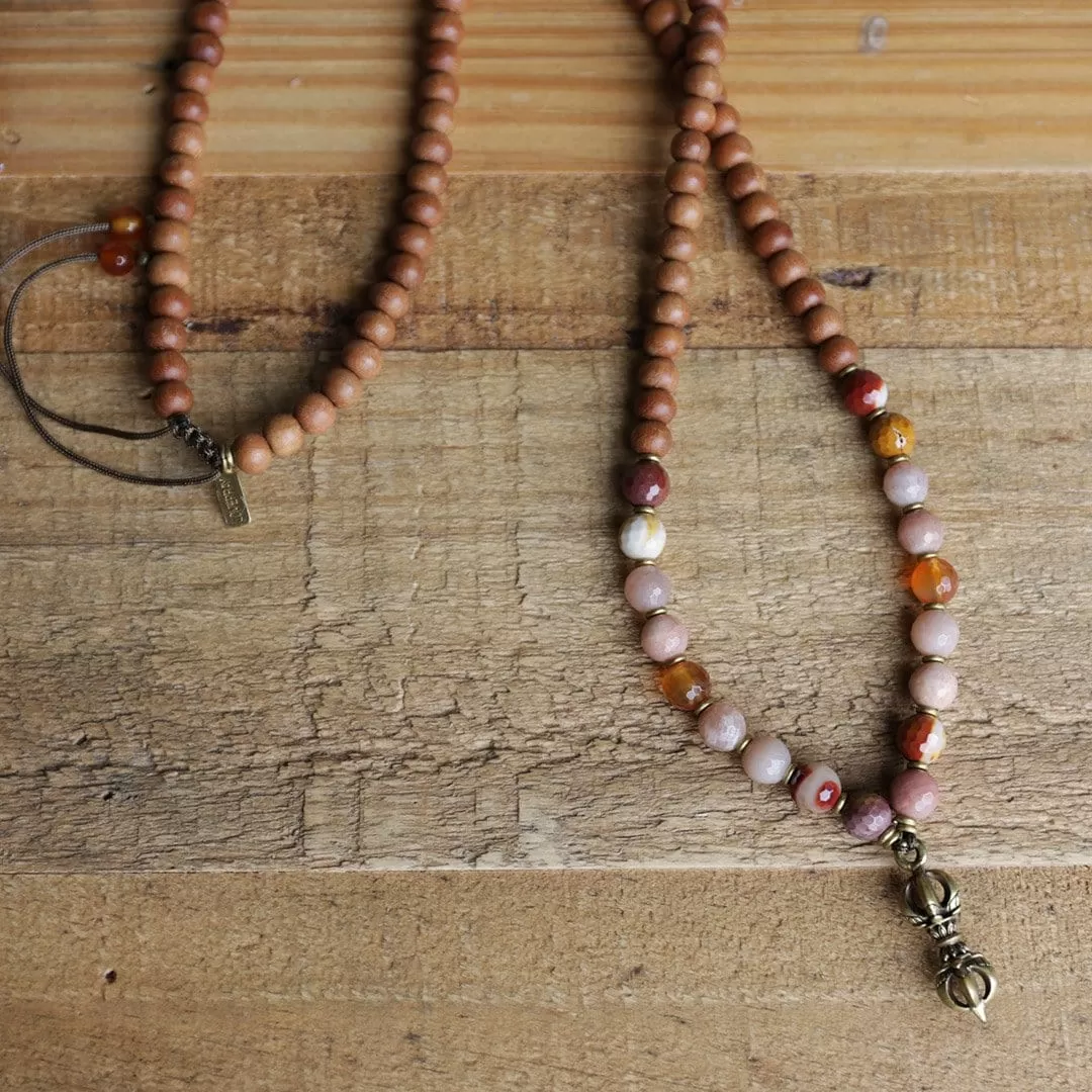 Sandalwood Sacral Chakra Mala Necklace