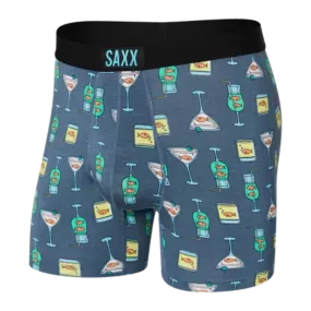 SAXX Men's Ultra Boxer Brief Underwear - Nautical Nightcap Blue