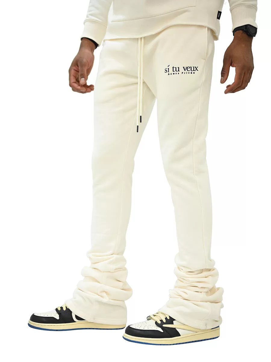 Si Tu Veux VEUX SUPER STACKED JOGGER (IVORY)