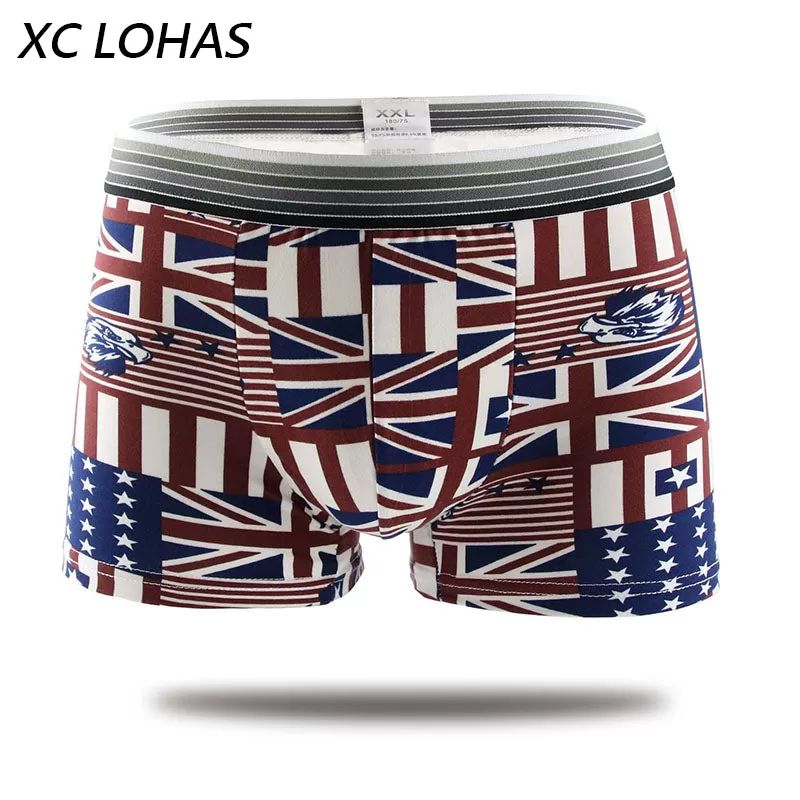 Silk Underwear Men Lovely Cartoon Print Man Boxers Underpants Panties