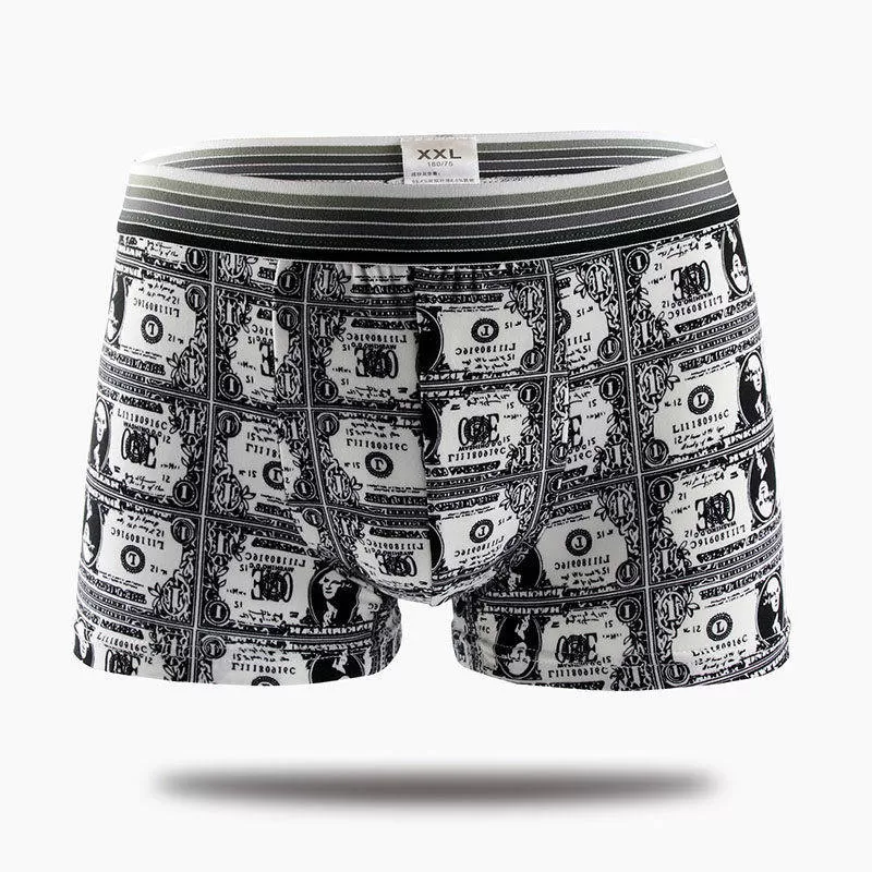 Silk Underwear Men Lovely Cartoon Print Man Boxers Underpants Panties