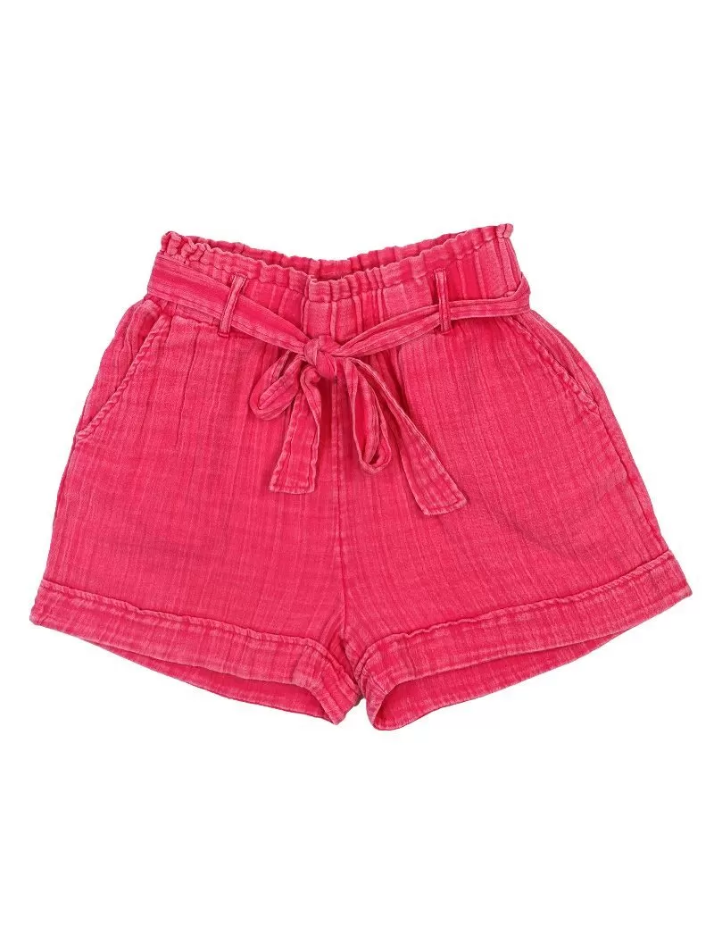 Simply Southern Gauze Shorts in Hot Pink- Effortless Style with Bow Tie Detail