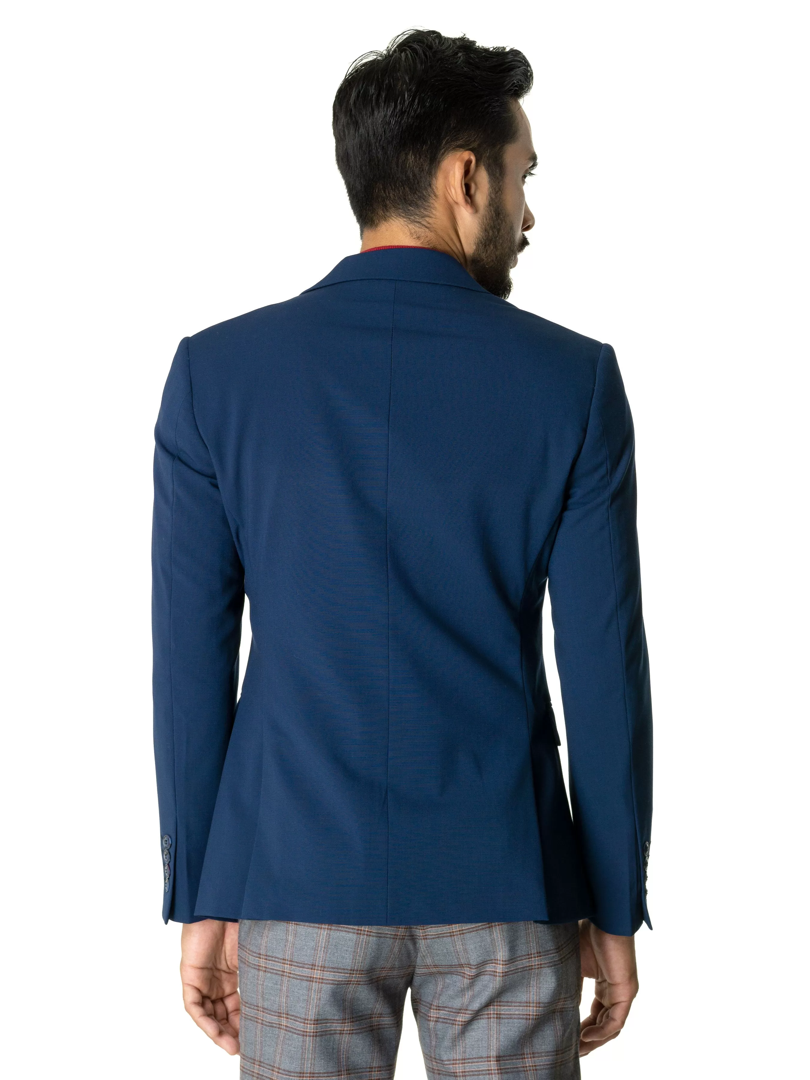 Single Breasted Suit Blazer - Royal Blue Plain (Notch Lapel)