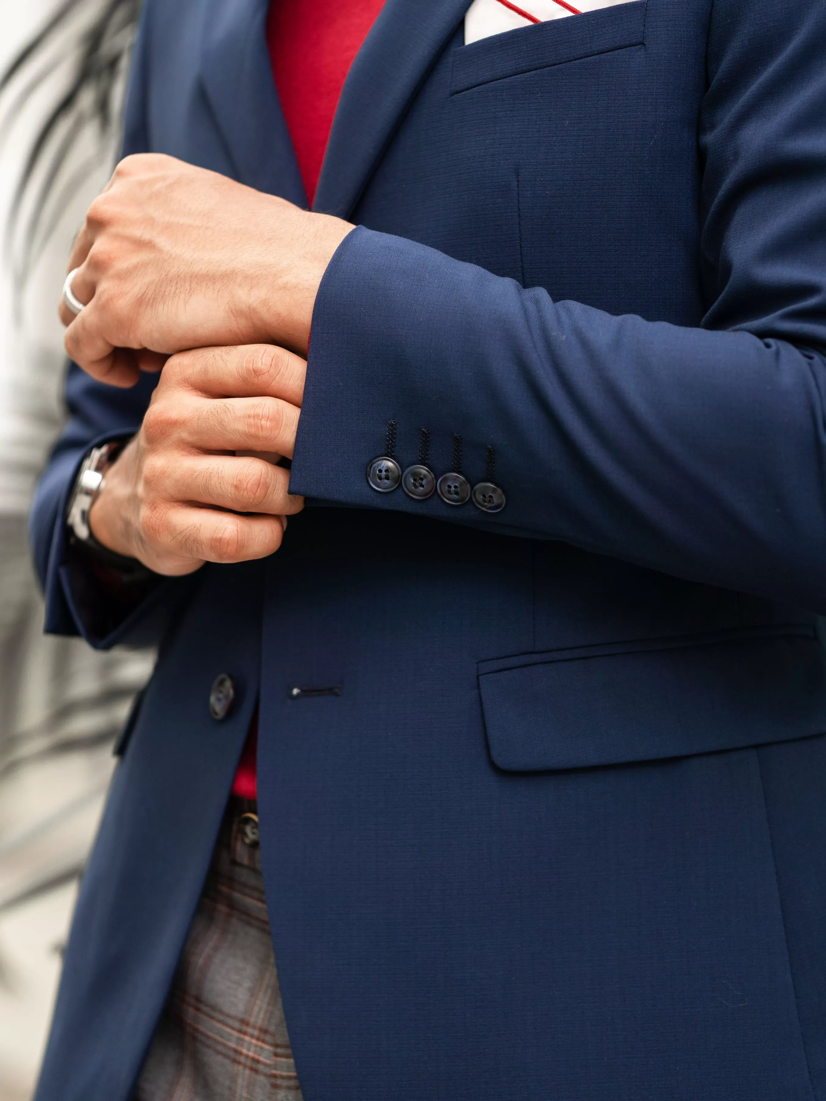 Single Breasted Suit Blazer - Royal Blue Plain (Notch Lapel)