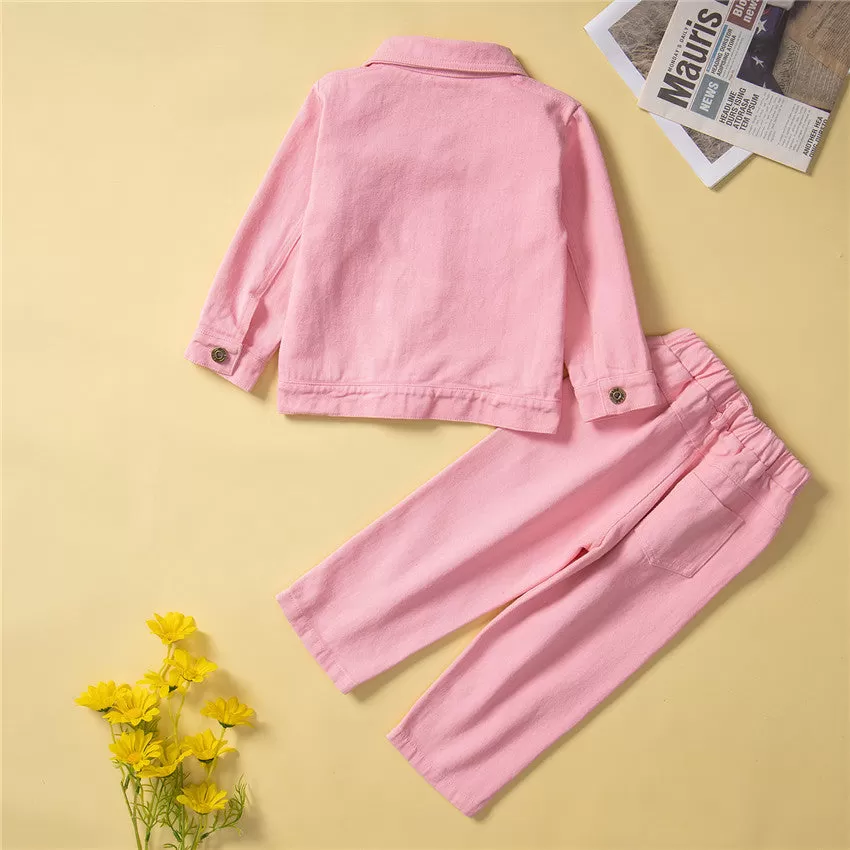 Spring and Summer New Girls' Suit Two Piece Long Sleeve Fashion Clothes for Children