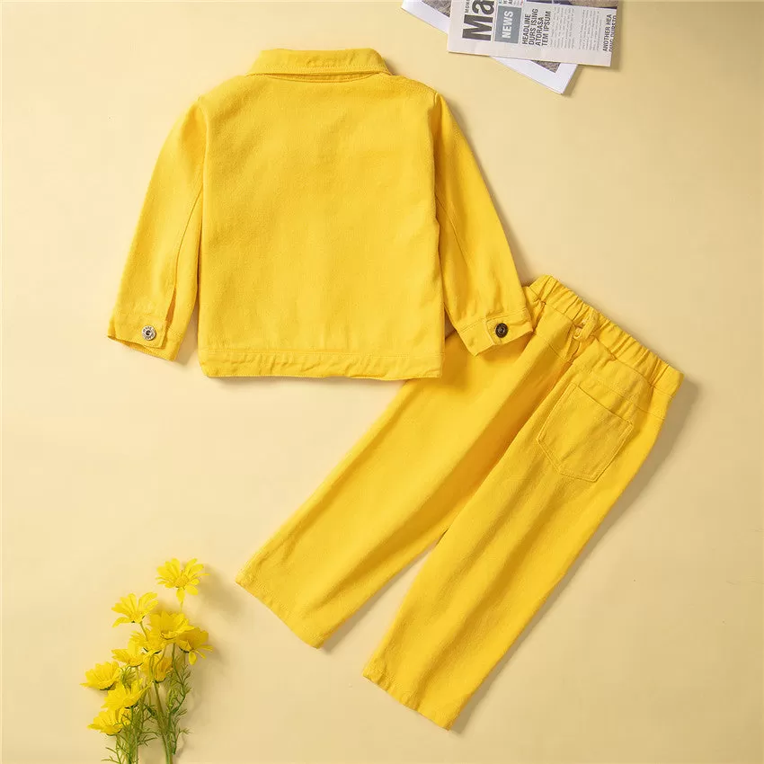 Spring and Summer New Girls' Suit Two Piece Long Sleeve Fashion Clothes for Children