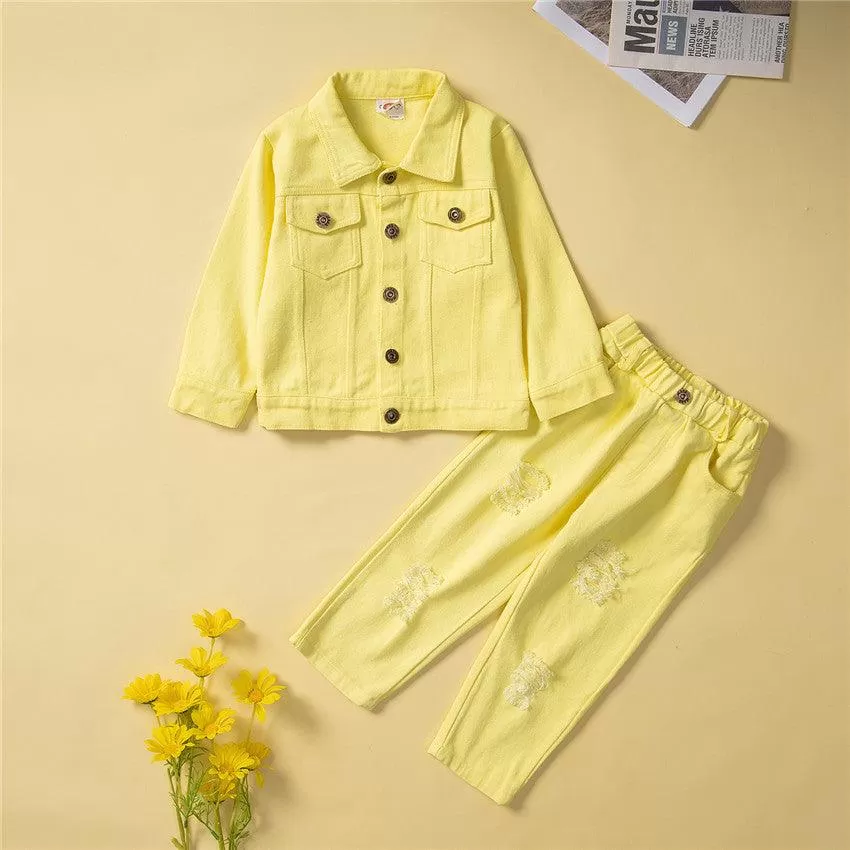 Spring and Summer New Girls' Suit Two Piece Long Sleeve Fashion Clothes for Children