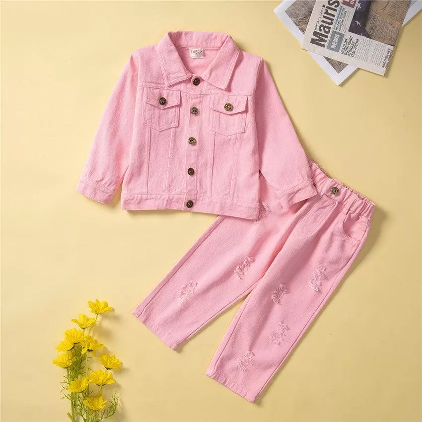 Spring and Summer New Girls' Suit Two Piece Long Sleeve Fashion Clothes for Children