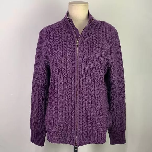 St. Johnpurple knit zip jacket