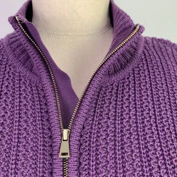 St. Johnpurple knit zip jacket