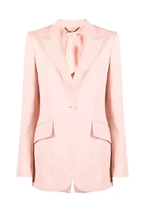 Stella McCartney Fluid Linen Single-Breasted Blazer - Rose