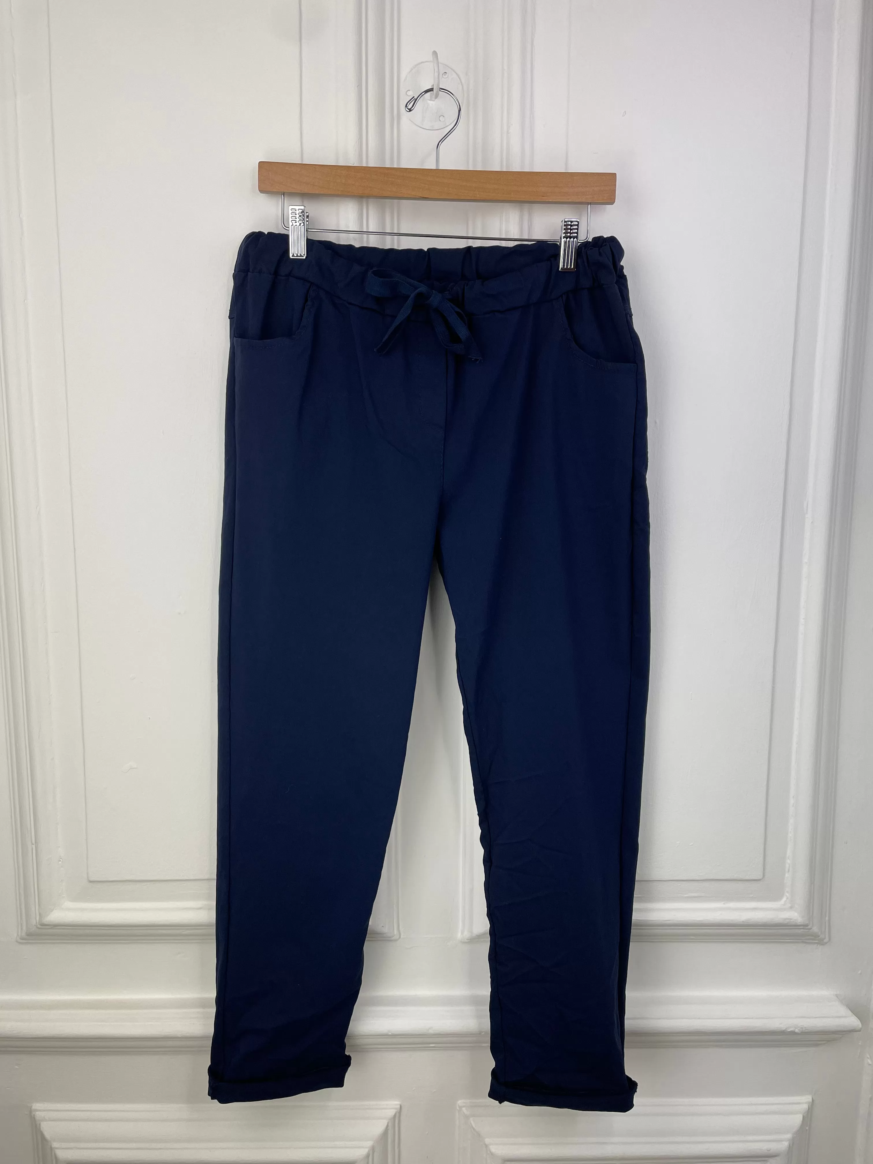 Stretchy Casual Trousers - Navy