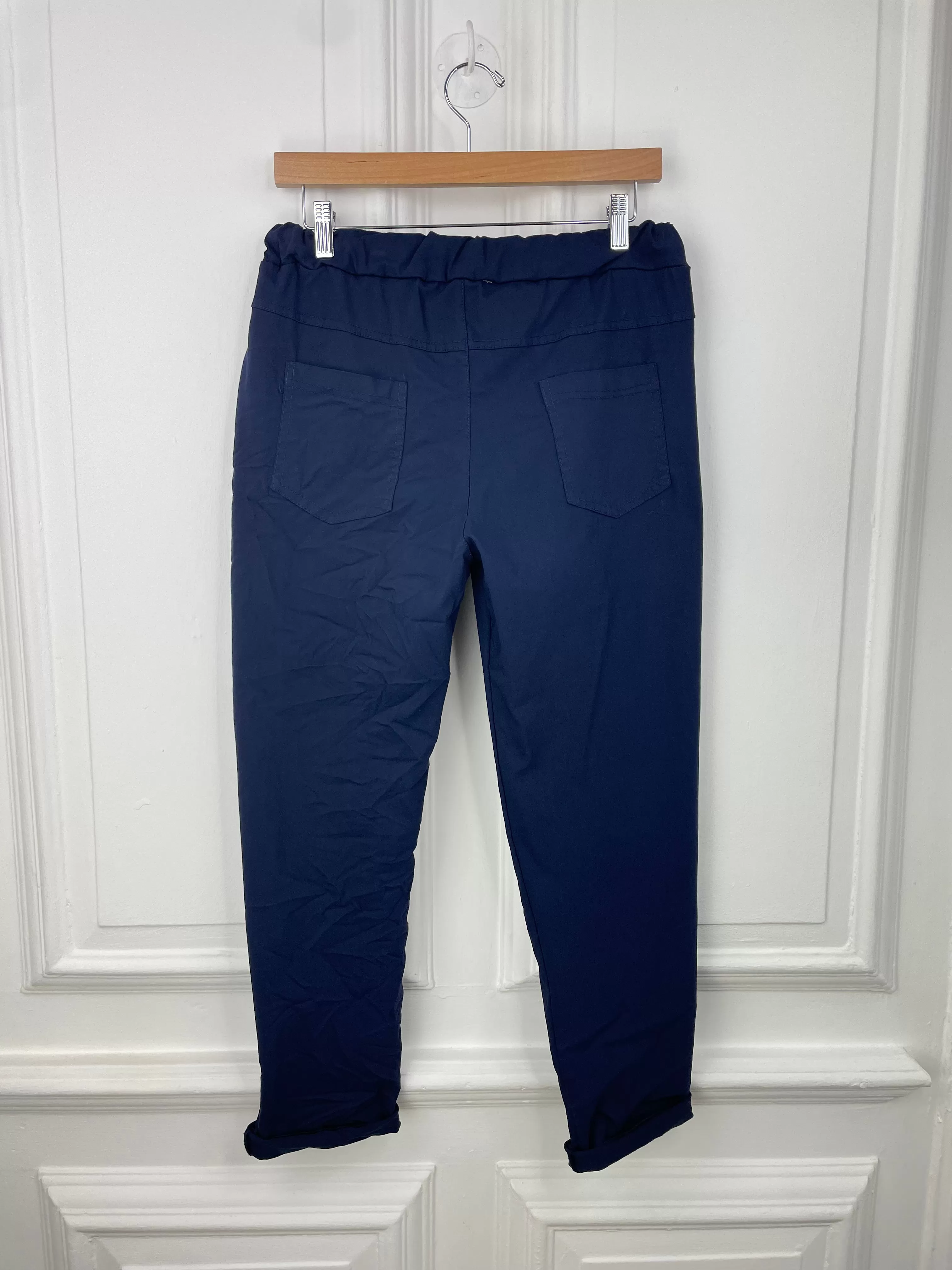 Stretchy Casual Trousers - Navy