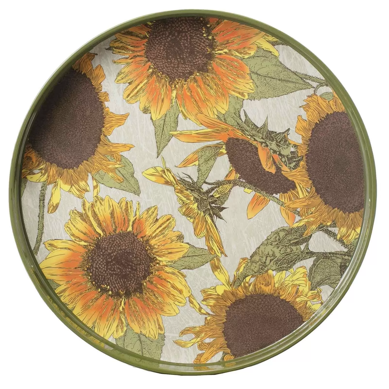 Sunflowers 15 Inch Round Tray