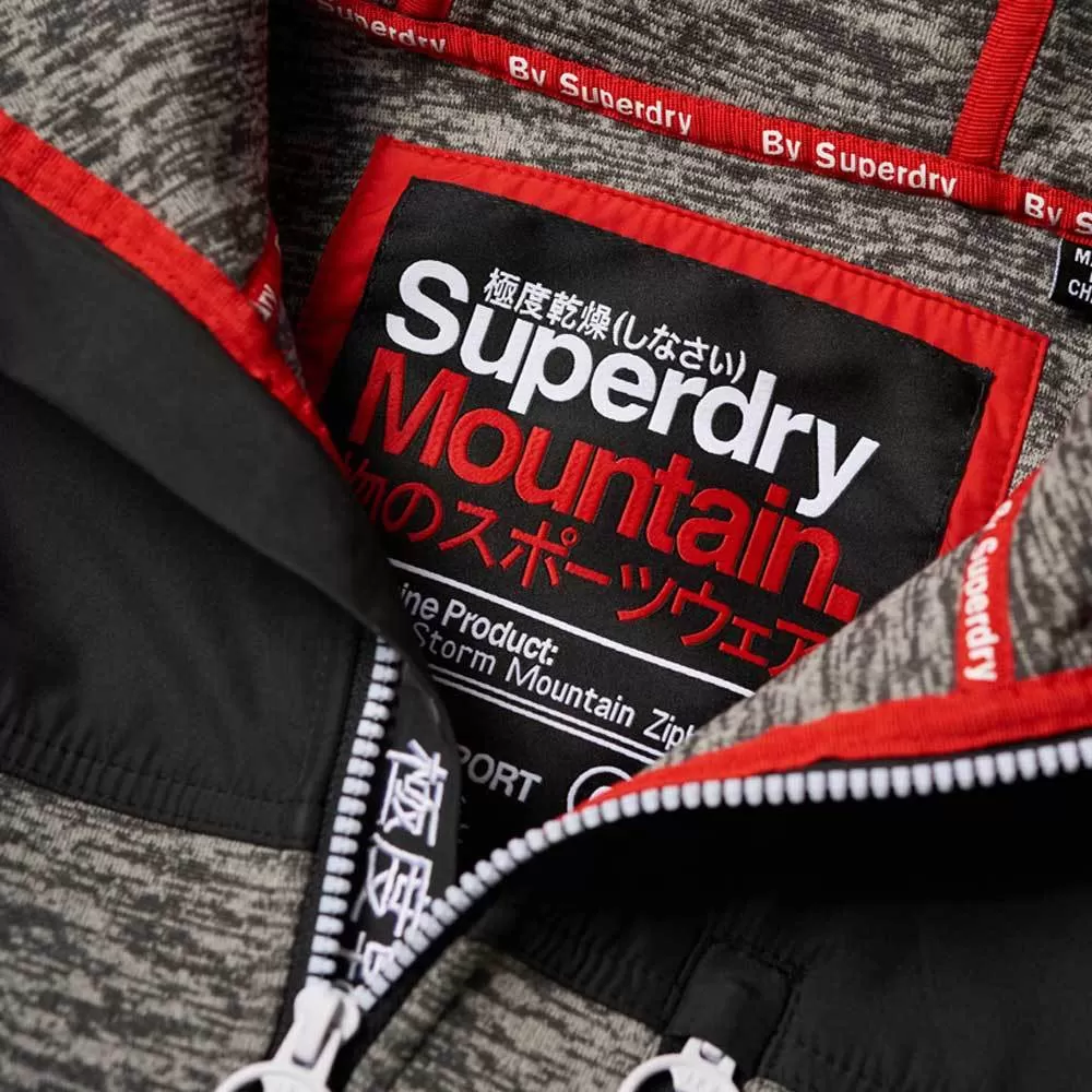 Superdry Storm Mountain Zip hoodie - Charcoal Marl / Black