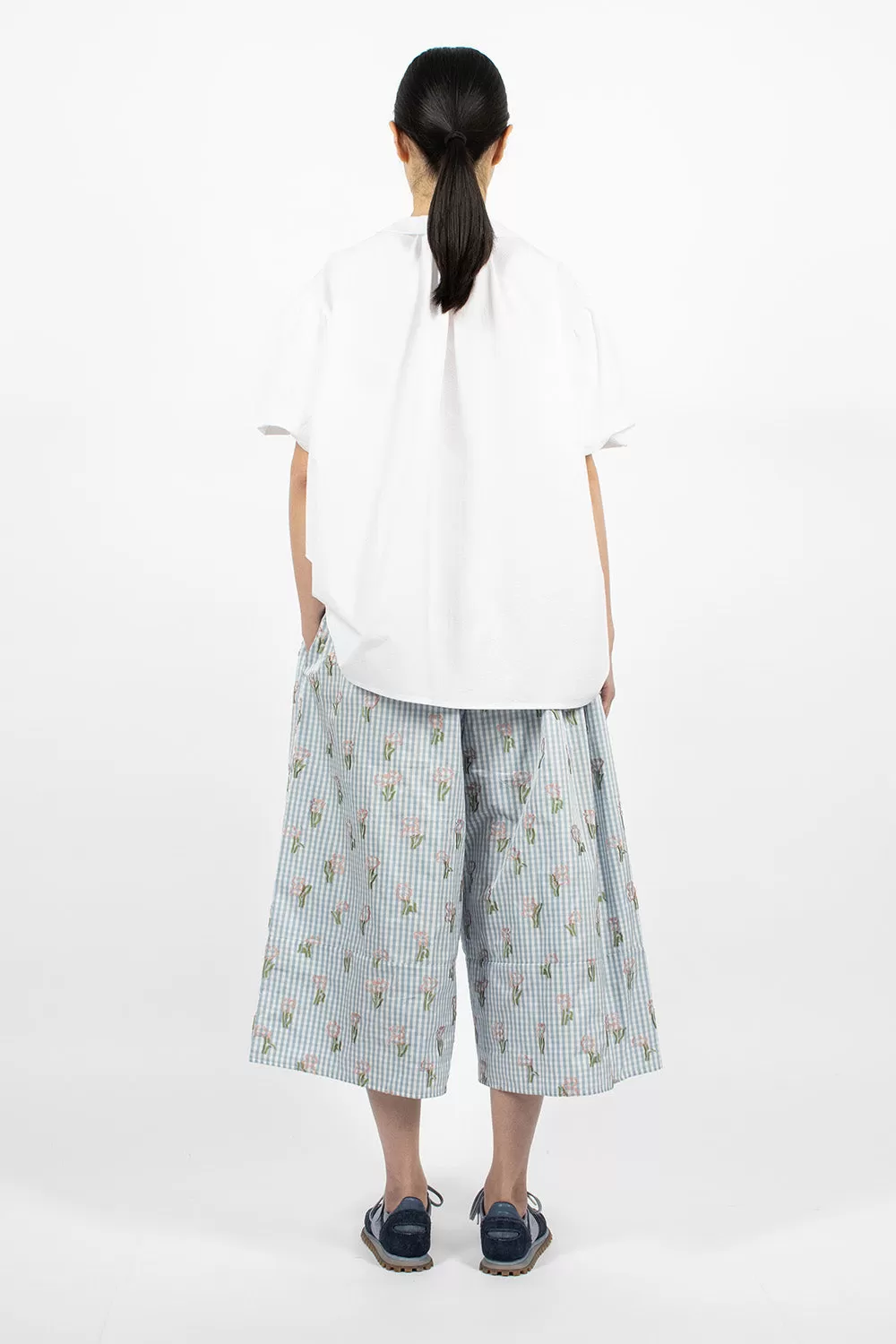 Sweet Culotte Blue Check Flower