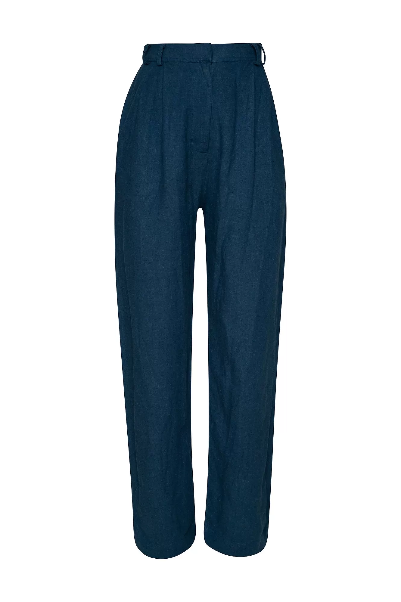 THE GRANDAD LINEN PANTS - NAVY BLUE