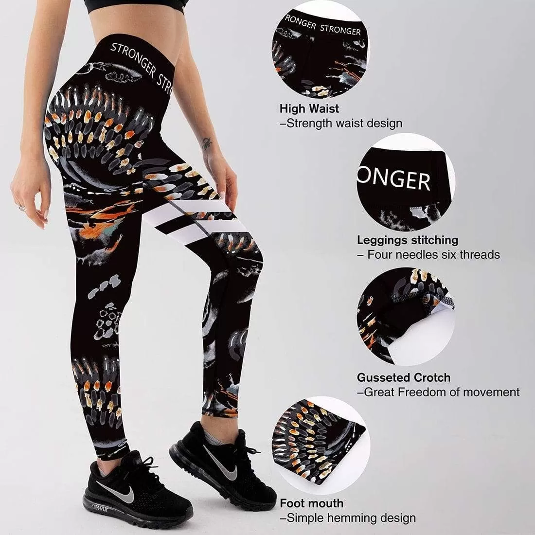 Tribal totem Printed Women Leggings For Fitness High Waist Printed Long Pants Women Hip Push UP Tights Women Gym Clothing