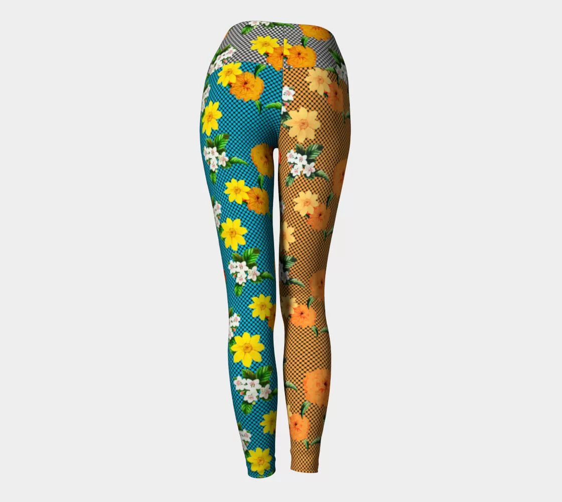 Tricolor Floral Yoga Leggings