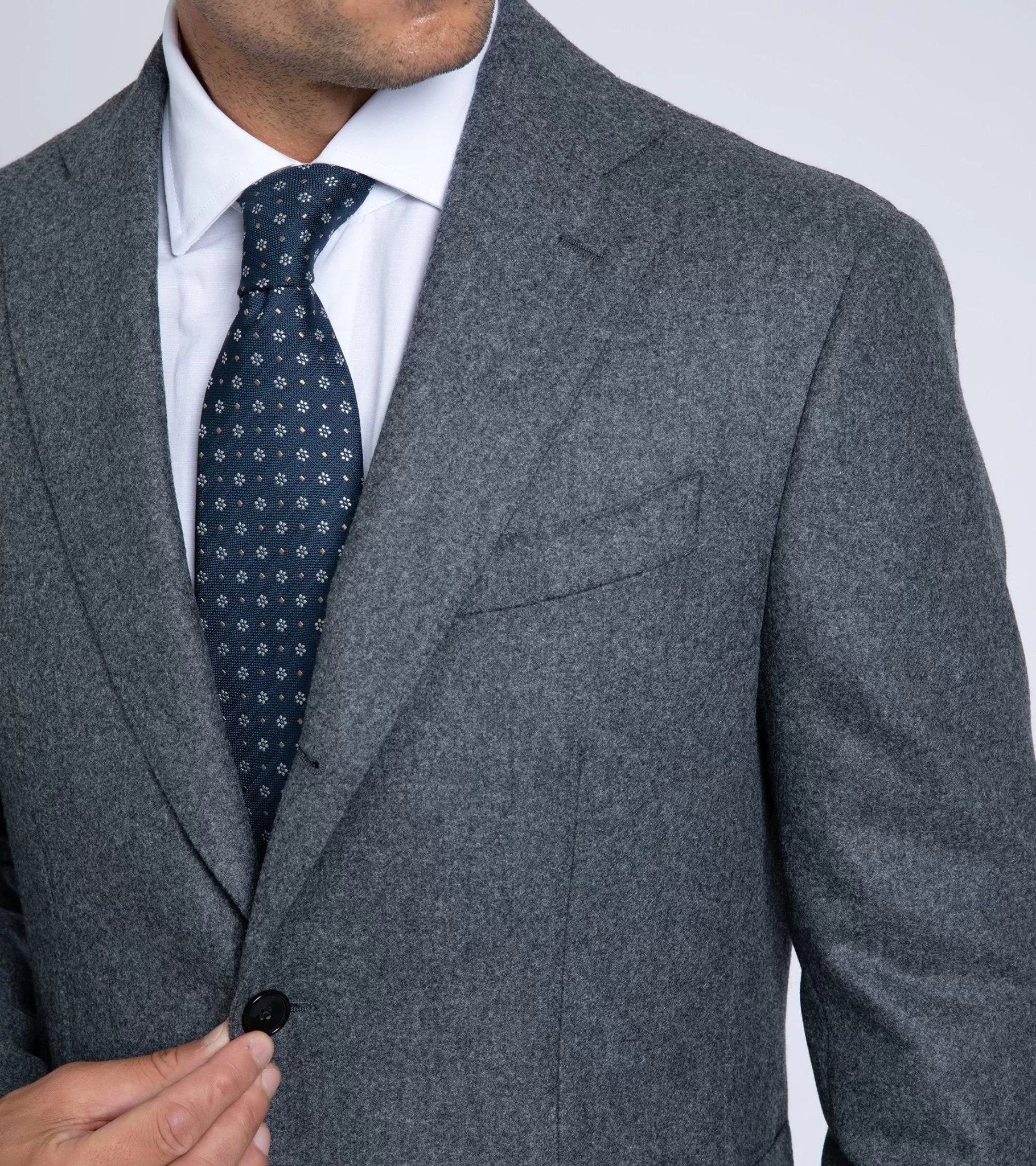 Trunk Wigmore Wool Flannel Suit Jacket: Charcoal