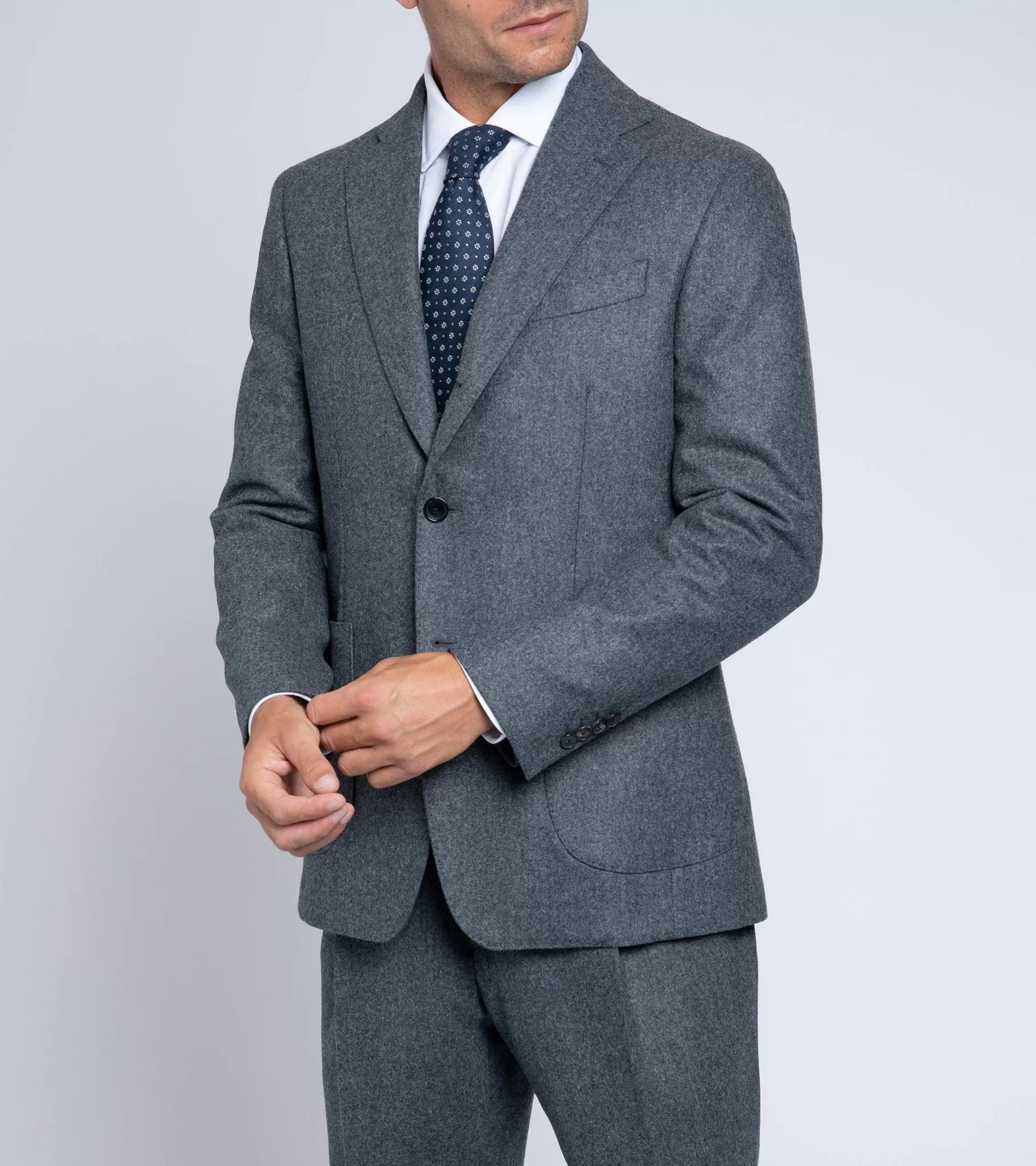 Trunk Wigmore Wool Flannel Suit Jacket: Charcoal