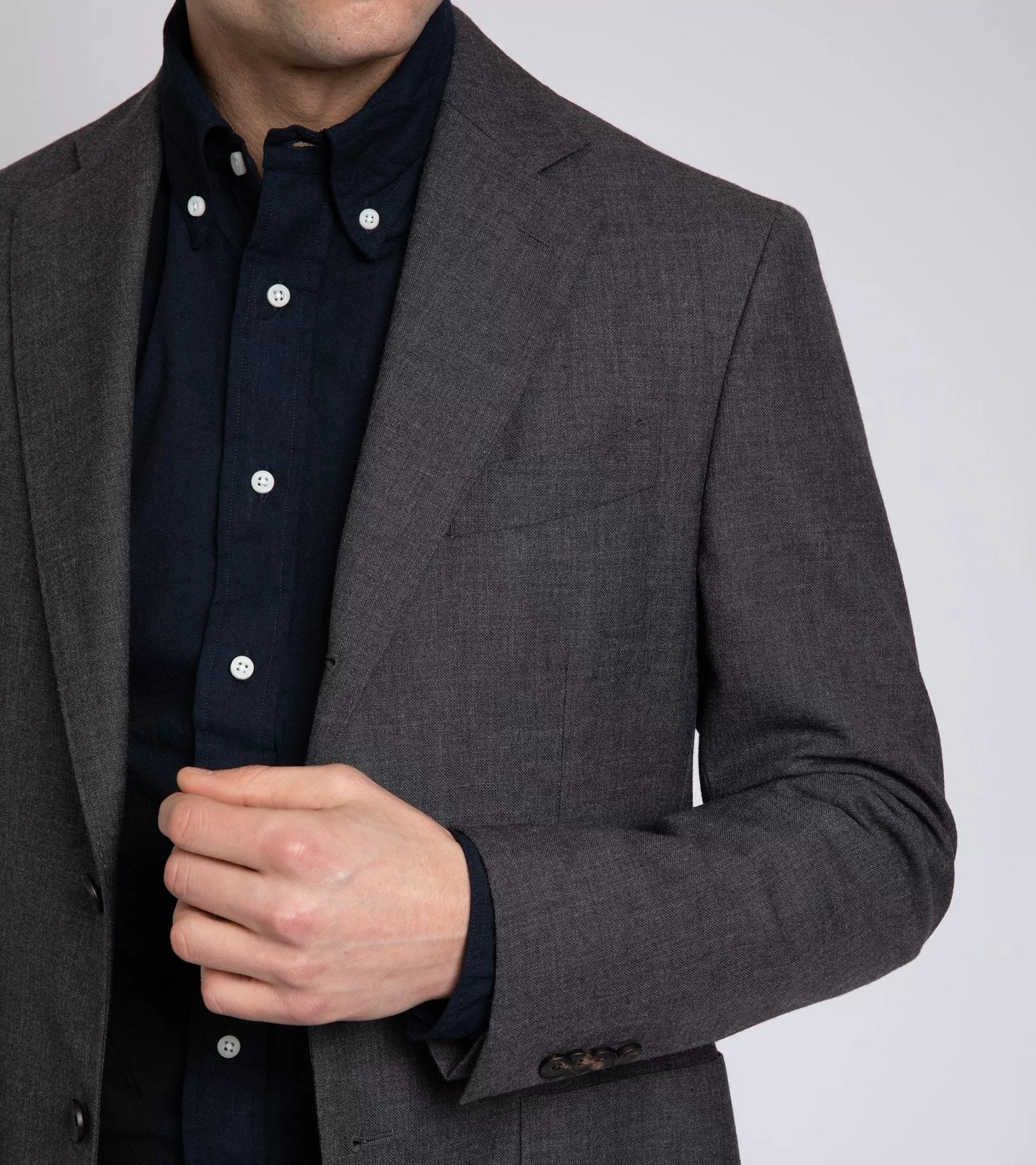 Trunk Wigmore Wool Fresco Suit Jacket: Charcoal