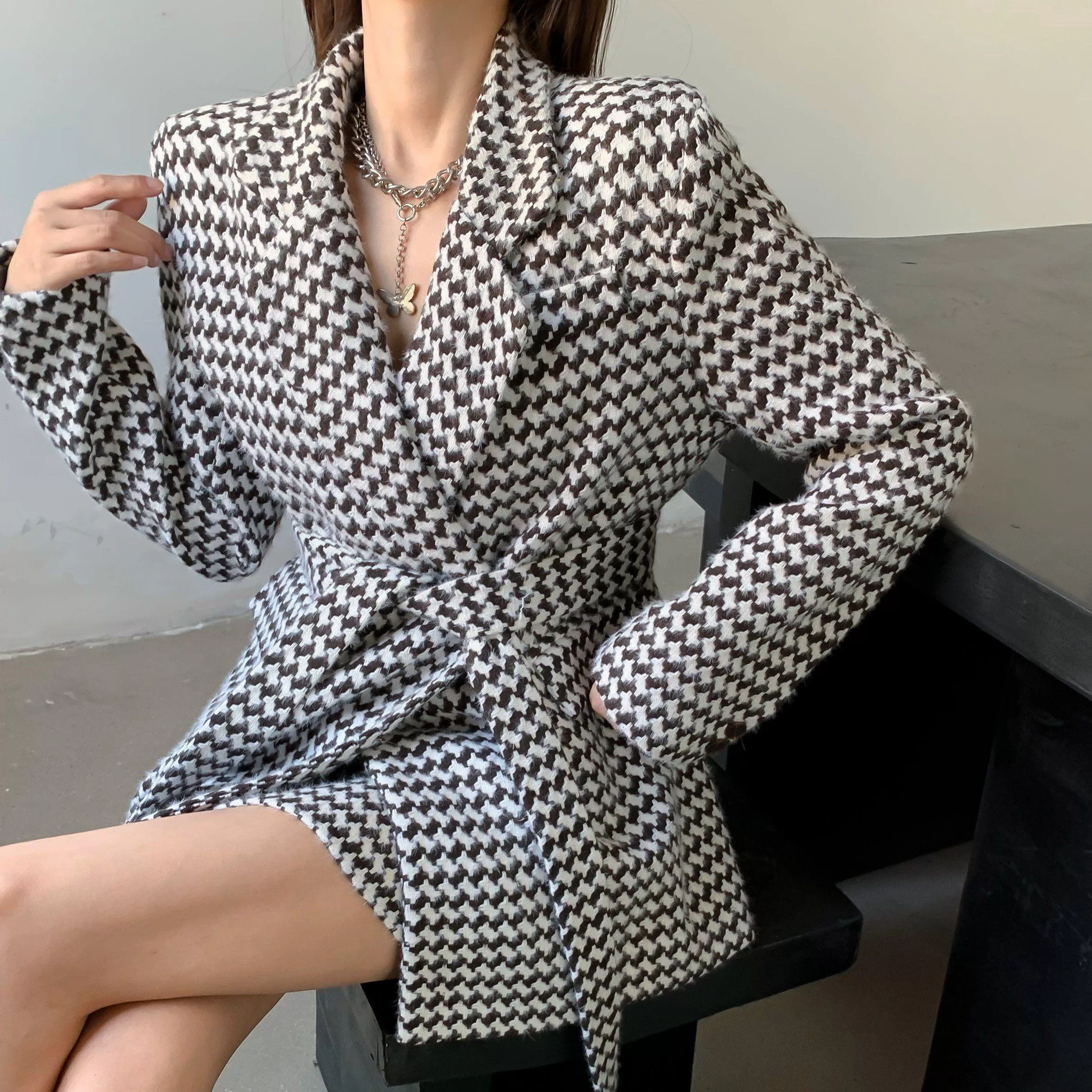 Tweed Mini Skirt Suit