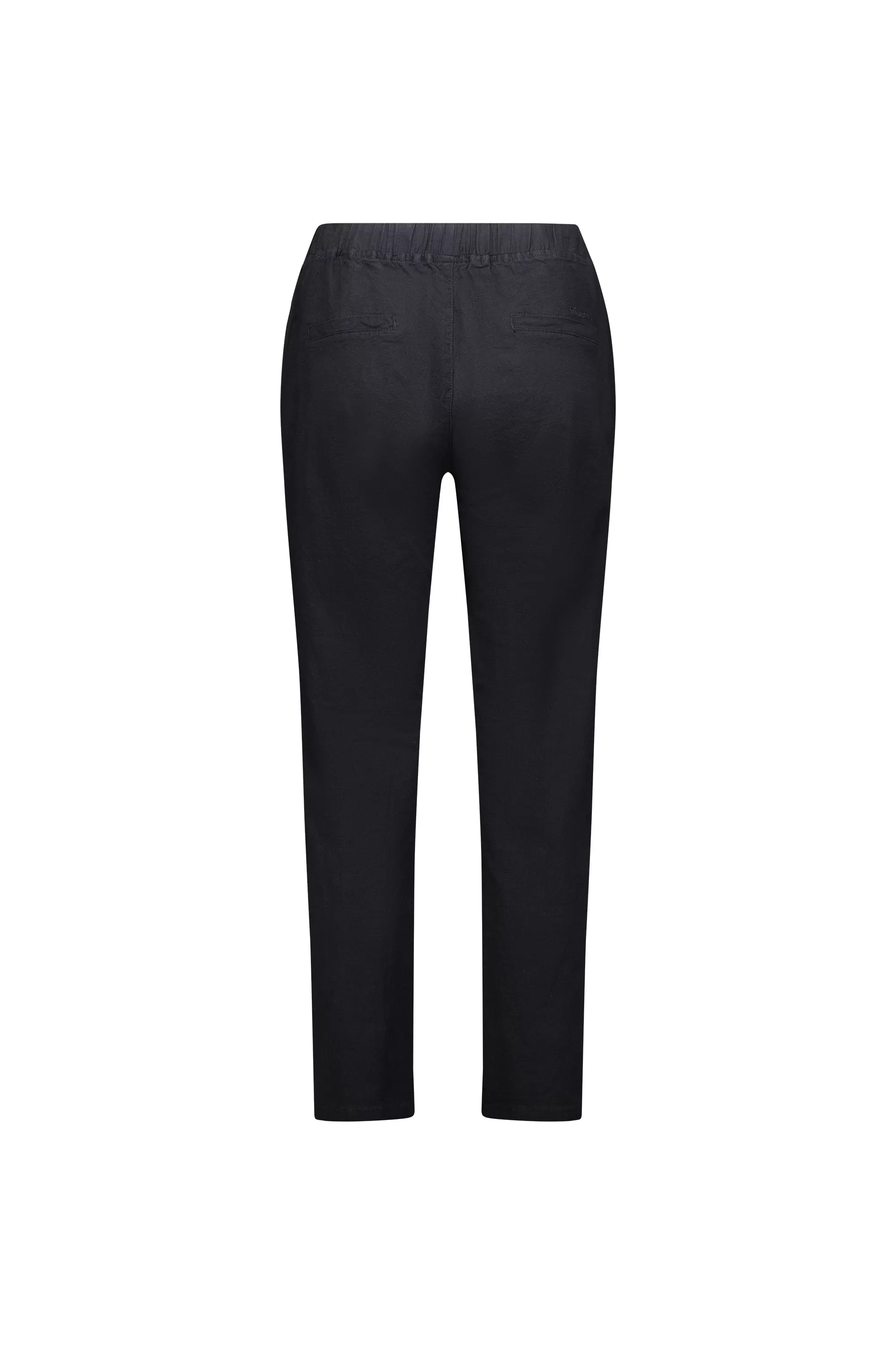 Vassalli Ankle Grazer Slim Leg Elastic Waist Pant - Black